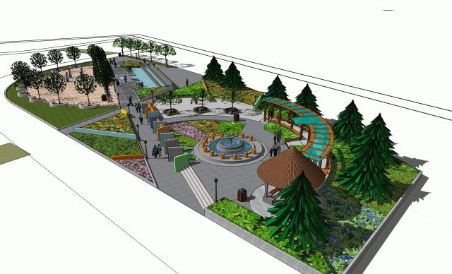 一个街角广场景观设计-公共空间|规划设计-中国风景园林网-中国风景园林领先综合门户