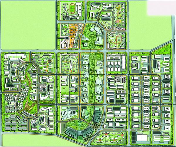西安航空科技园总体规划_城市绿地系统规划_