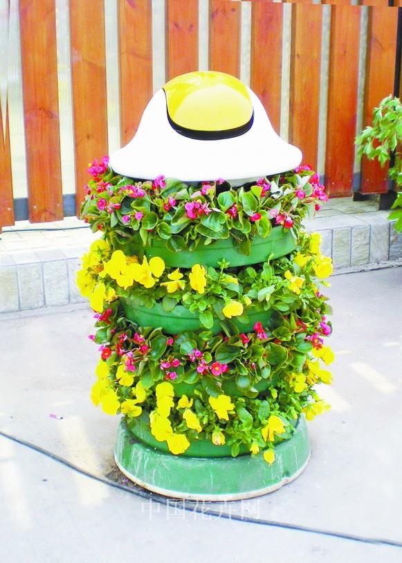 垃圾箱 花盆 绿化