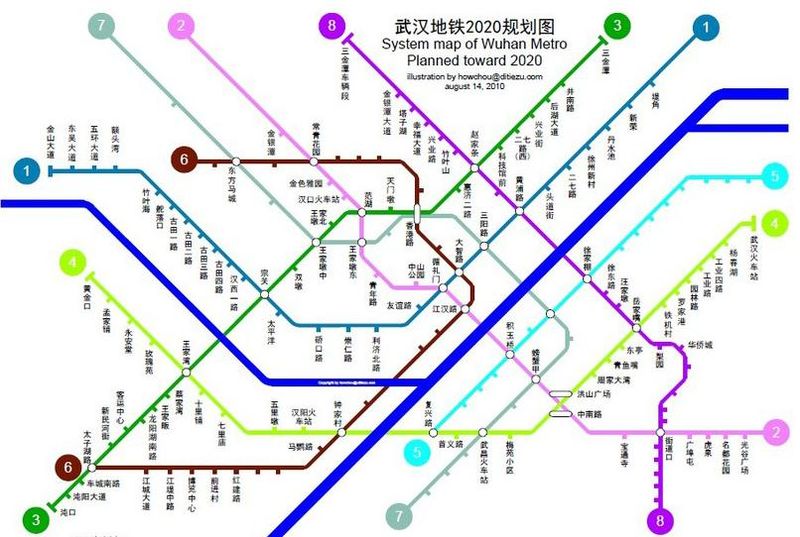 2013年武汉城市规划:9条地铁同织网