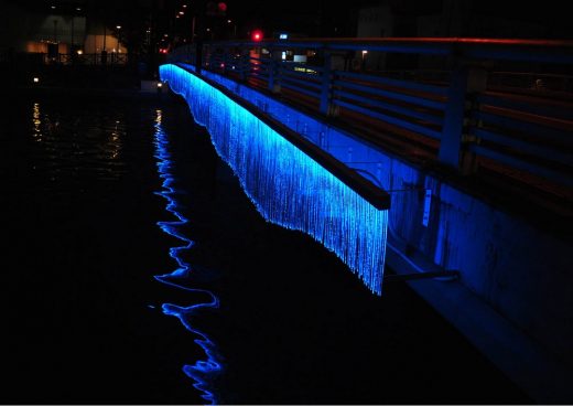 装置艺术：日本德岛LED艺术节灯光瀑布