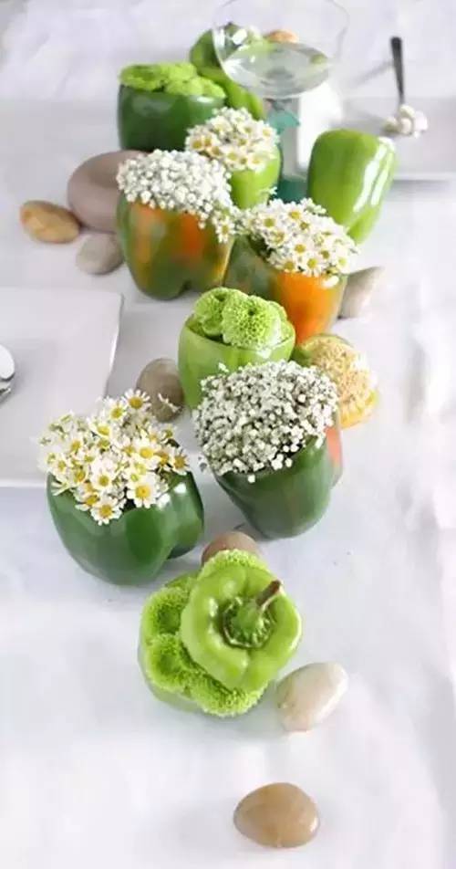 用吃不完的蔬果做绝美插花