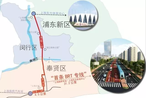 上海首条BRT沿线绿色景观工程预计年底竣工