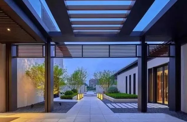 中式庭院，廊道设计，精致景观