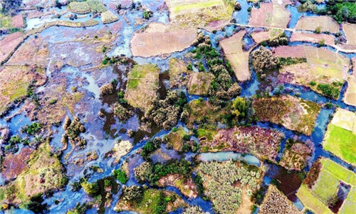 航拍生态绿洲——都安澄江国家湿地公园