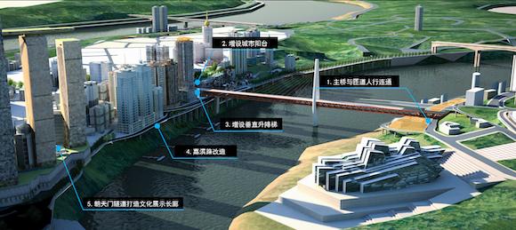 重庆三座大桥增设垂直升降梯和城市观景阳台