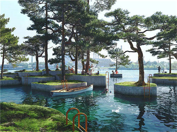 建筑师将在哥本哈根港口处建新型浮岛群公园  2020-08-07 13:18