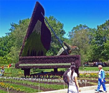 蒙特利尔国际植物雕塑展之钢琴
